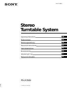 Manual Sony PS-LX350H Turntable