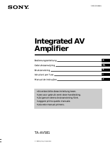 Bruksanvisning Sony TA-AV581 Förstärkare