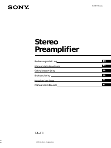 Handleiding Sony TA-E1 Versterker