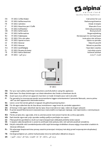 Brugsanvisning Alpina SF-2821 Kaffemaskine