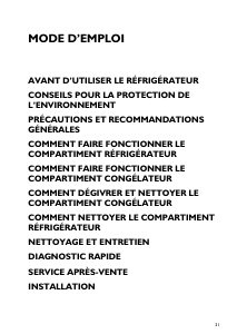 Mode d’emploi Whirlpool WTE25112 W Réfrigérateur combiné