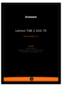 Manual Lenovo TAB 2 A10-70 Tablet