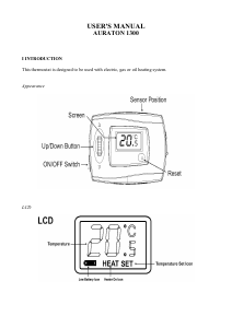 Manual Auraton 1300 Thermostat