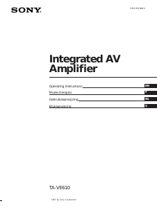 Manual Sony TA-VE610 Amplifier