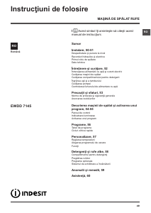 Manual Indesit EWDD 7145 W EU/1 Mașină de spalat cu uscator