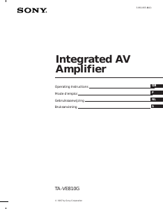 Mode d’emploi Sony TA-VE810G Amplificateur