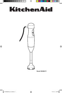 Bruksanvisning KitchenAid 5KHB2571EAC Stavmikser