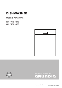 Manual Grundig GNF 41810 W Dishwasher