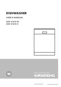 Manual Grundig GNF 41810 X Dishwasher