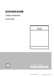 Manual Grundig GSV 41920 Dishwasher