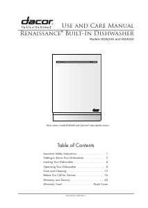 Handleiding Dacor RDW24I Renaissance Vaatwasser