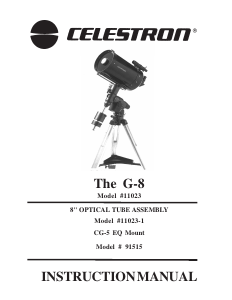 Manual Celestron The G8 Telescope