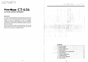 Manual Casio CT-636 ToneBank Digital Keyboard