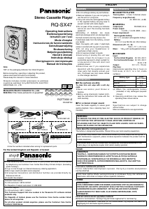 Bruksanvisning Panasonic RQ-SX47 Kassettbandspelare