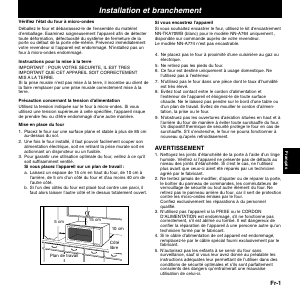 Mode d’emploi Panasonic NN-A734 Micro-onde