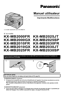 Mode d’emploi Panasonic KX-MB2000FR Imprimante multifonction