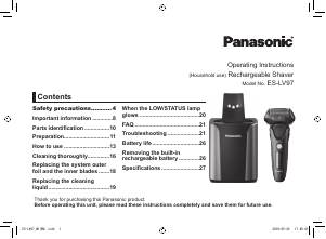 Handleiding Panasonic ES-LV97 Scheerapparaat