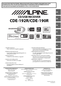 Mode d’emploi Alpine CDE-190R Autoradio