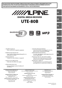 Mode d’emploi Alpine UTE-80B Autoradio