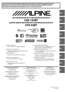 Mode d’emploi Alpine UTE-92BT Autoradio