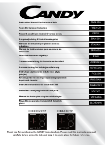 Руководство Candy CIB633CTP Варочная поверхность