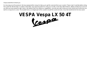 Handleiding Vespa LX 50 4T Scooter