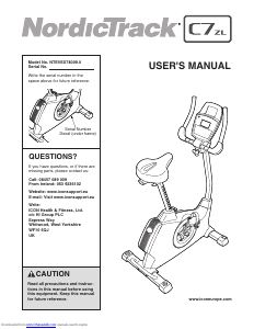 Manual NordicTrack C7ZL Exercise Bike