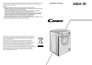 Vadovas Candy AQUA 1142D1/2-S Skalbimo mašina
