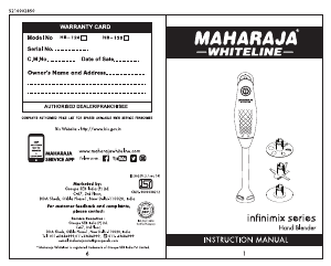 Handleiding Maharaja Whiteline Infiny Mix Pro+ Staafmixer
