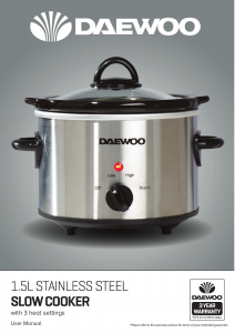 Manual Daewoo SDA1363 Slow Cooker