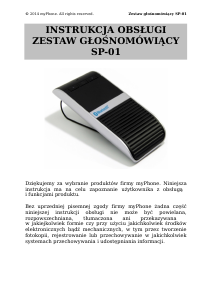 Instrukcja myPhone SP-01 Zestaw głośnomówiący