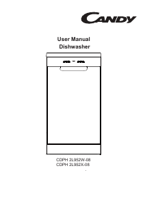 Manual Candy CDPH 2L952W-08 Dishwasher