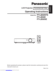 Manual Panasonic PT-LB50E Projector