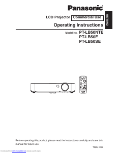 Handleiding Panasonic PT-LB50NTE Beamer