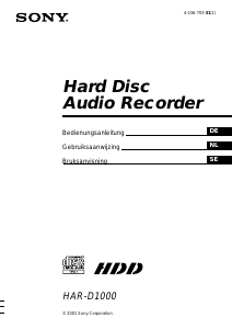 Bedienungsanleitung Sony HAR-D1000 Festplatte