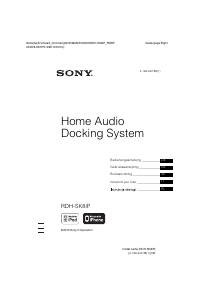 Manuale Sony RDH-SK8IP Sistema docking con altoparlanti