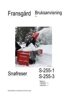 Bruksanvisning Fransgård S-255-1 Snøfreser