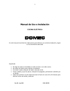 Manual de uso Domec CEXUA Cocina