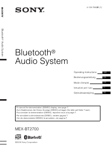 Handleiding Sony MEX-BT2700 Autoradio