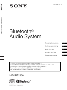 Manual Sony MEX-BT2800 Car Radio