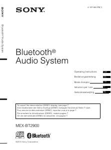 Mode d’emploi Sony MEX-BT2900 Autoradio