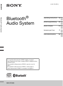 Manual Sony MEX-BT3000 Car Radio