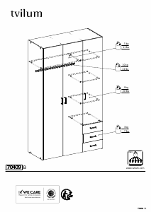 Hướng dẫn sử dụng Tvilum 70409 Tủ quần áo