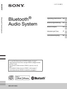 Manual Sony MEX-BT3100U Car Radio