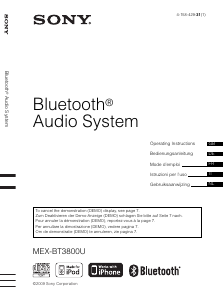Handleiding Sony MEX-BT3800U Autoradio