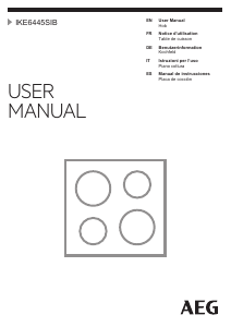 Manuale AEG IKE6445SIB Piano cottura