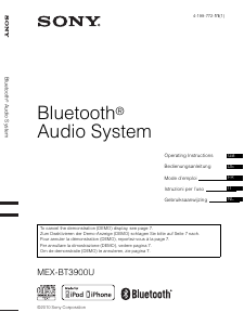 Manuale Sony MEX-BT3900U Autoradio