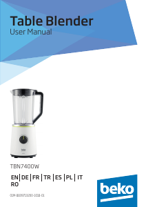 Handleiding BEKO TBN7400W Blender