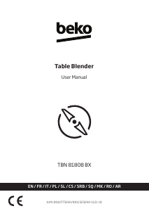 Manual BEKO TBN81808BX Blender