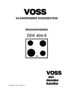 Brugsanvisning Voss DEK404 Kogesektion